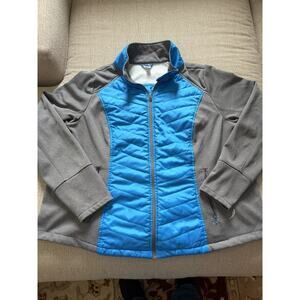 Exertek jacket is a women's full-zip fleece with a quilted blue front Size 3x